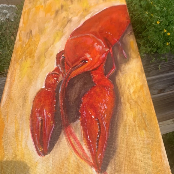“Big Daddy Crawdad” Painting Acrylic on Canvas 24” tall x 12” aceoss - Picture 5 of 10